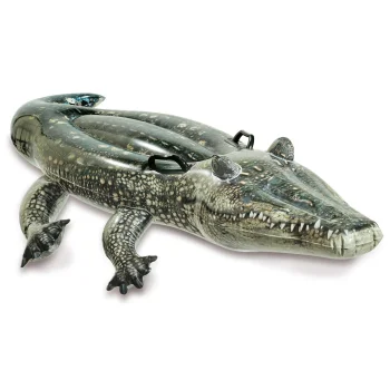 Pripučiamas krokodilas Intex Ride-On, 170 x 86 cm, pilkas/žalias