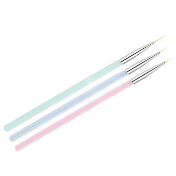 Nagų dailės teptukų rinkinys ACTIVESHOP 3 vnt. Clear Color