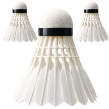 Plunksniniai badmintono sviedinukai, 3 vnt., balti