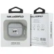 Karl Lagerfeld Monogram Karl Head dėklas Apple AirPods 4 ausinėms, sidabrinis