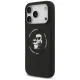 Karl Lagerfeld dėklas iPhone 17 Pro telefonui Silicone Karl & Choupette MagSafe, juodas