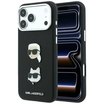 Karl Lagerfeld dėklas „iPhone 18 Pro Max / 17 Pro Max“, Saffiano Pins, juodas