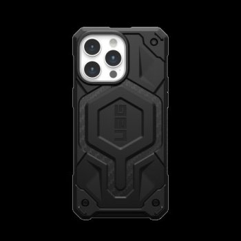 UAG Monarch Pro MagSafe dėklas iPhone 15 Pro Max telefonui, juodos anglies