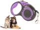 Retractable Dog Leash with Lock, 5m (up to 15kg), Purple