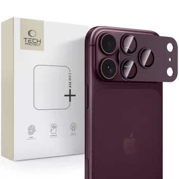 Tech-Protect Camfull Fit+ kameros apsauginis stiklas Apple iPhone 18 Pro Max, bordo