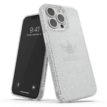 Adidas OR Protective Clear Case Glitter dėklas iPhone 13 Pro / 13, Skaidrus / Sidabrinis