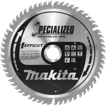 Diskinio pjūklo diskas Makita B-69864 EFFICUT 165x20 mm 60Z