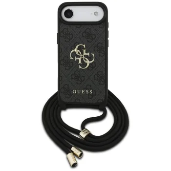 Guess 4G Big Logo Cord Strap Crossbody Case for iPhone 17 Air - Black