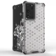 Hibridinis dėklas Honeycomb telefonui Samsung Galaxy S22 Ultra su TPU rėmeliu, mėlynas
