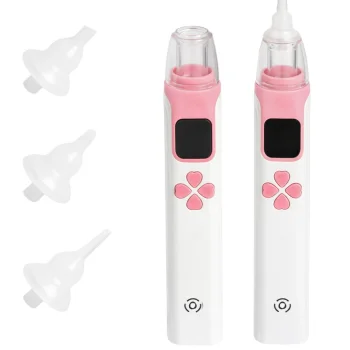 Elektrinis nosies aspiratorius kūdikiams su 4 antgaliais ir USB krovimu