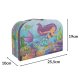 Mermaid Tin Tea Set for Kids, 9-Piece Pretend Play Toy with Carry Case