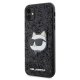 Karl Lagerfeld dėklas iPhone 11 / XR, Glitter Choupette Patch, juodas
