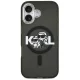 Karl Lagerfeld IML Glitter Karl & Choupette MagSafe dėklas iPhone 17, juodas