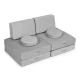Ecotoys TMSRT-14 didelė modulinė vaikiška sofa, 8 dalių, pilka