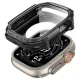 Spigen Rugged Armor dėklas ir 9H apsauginis stiklas Apple Watch Ultra (49 mm), Matte Black