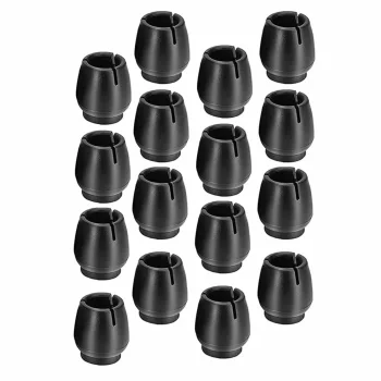 Guminiai kėdžių kojelių antgaliai 16-21 mm, 16 vnt., juodi