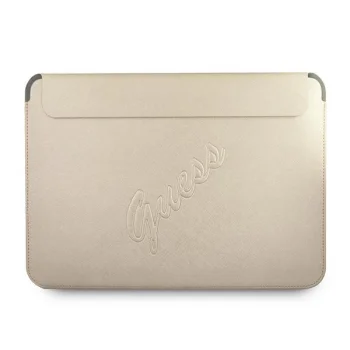 Guess Saffiano Script nešiojamojo kompiuterio dėklas 13", auksinis