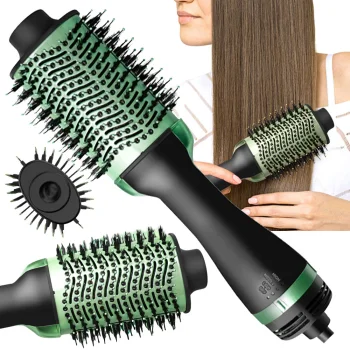 Daugiafunkcis plaukų formavimo šepetys 4-in-1, 2000W, juodas/žalias