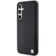 BMW Leather Hot Stamp dėklas telefonui Samsung Galaxy S23 FE S711, juodas