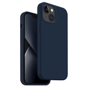 Uniq Lino silikoninis dėklas, skirtas iPhone 14 Plus / 15 Plus, mėlynas