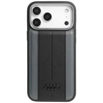 Audi A6 Synthetic Leather MagSafe dėklas iPhone 17 Pro Max - juodas
