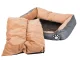 Plush pet bed with cushion for small dogs and cats, 50x40 cm, grey