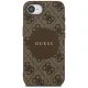 Guess 4G Circle Classic Logo MagSafe dėklas telefonui iPhone 16e, rudas