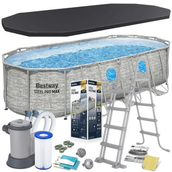 Karkasinis baseinas Bestway Power Steel su langais, 549x274x122 cm
