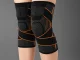 Elastic Knee Brace Stabilizer, Grey/Orange