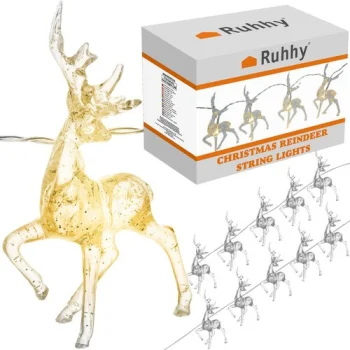 Ruhhy LED kalėdinė girlianda Šiaurės elniai, 10 LED, šiltai balta