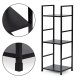 Modernhome CWJ302480L BLACK Wooden Shelf with Metal Frame, 3 Shelves, Black