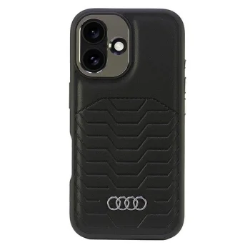 Audi dirbtinės odos MagSafe dėklas iPhone 16, juodas