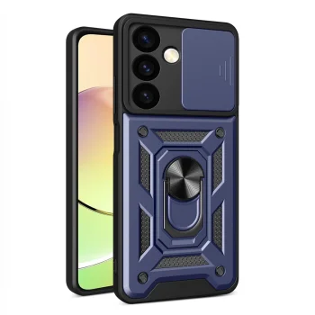 Hurtel Hybrid Armor Camshield dėklas Xiaomi POCO C65 / Redmi 13C, mėlynas