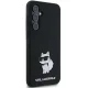Karl Lagerfeld Silicone Choupette Metal Pin dėklas Samsung Galaxy A35, juodas