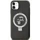 Karl Lagerfeld dėklas iPhone 11 / XR Ring Stand Karl & Choupette MagSafe, juodas
