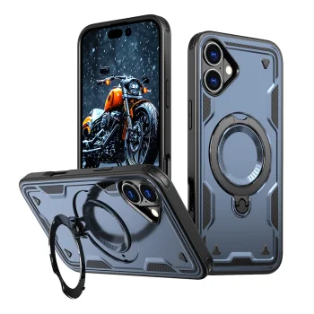 Hybrid Armor Trendy Case with MagSafe for iPhone 16, Blue