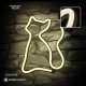 Forever Light FLNE03 LED Neon Cat, Warm White, USB/Battery