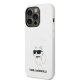 Karl Lagerfeld dėklas iPhone 14 Pro, Silicone Choupette MagSafe, baltas