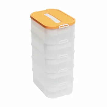 Lego Storage Container 5-Tier Stackable Organizer Box for Building Blocks, orange