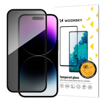 Apsauginis stiklas Wozinsky Privacy Glass telefonui iPhone 16 su privatumo filtru, 9H