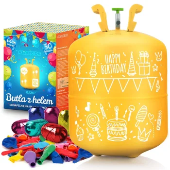Ricokids helio balionas 0.42m3 su 50 balionų ir juostele