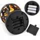 LED globe grave lantern with flame effect, 25 cm, black