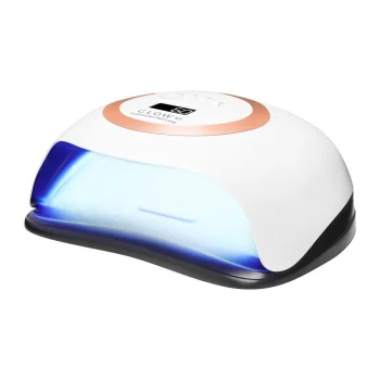 UV/LED nagų lempa Glow V1, 168W, balta / auksinė