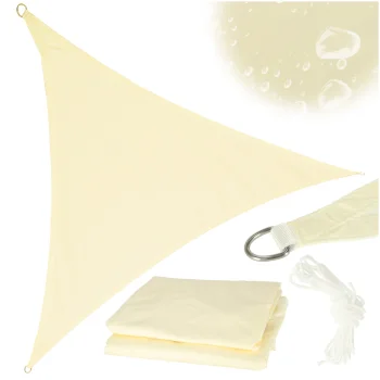 LUARO Triangular Sun Shade Sail / Canopy 4x4x4m, Waterproof, Beige