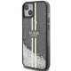 Apple iPhone 15 6.1\'\' Guess Liquid Glitter Gold Stripes Case Cover, Black