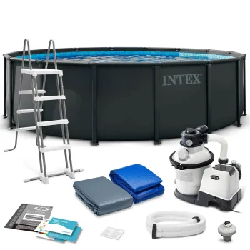 Karkasinis baseinas Intex Ultra XTR Frame 26326ND 488 x 122 cm su smėlio siurbliu