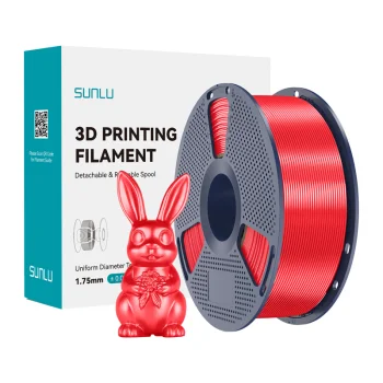 Sunlu PLA+ Silk 3D spausdintuvo gija (raudona)