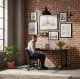 ModernHome kompiuterio stalas 120x60 cm, sendinto riešuto spalvos