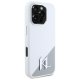 Karl Lagerfeld dėklas iPhone 16 Pro, Silicone Shadow Metal Initial MagSafe, baltas