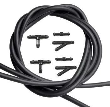 Universal Windshield Washer Hose 2m with Connectors, Black